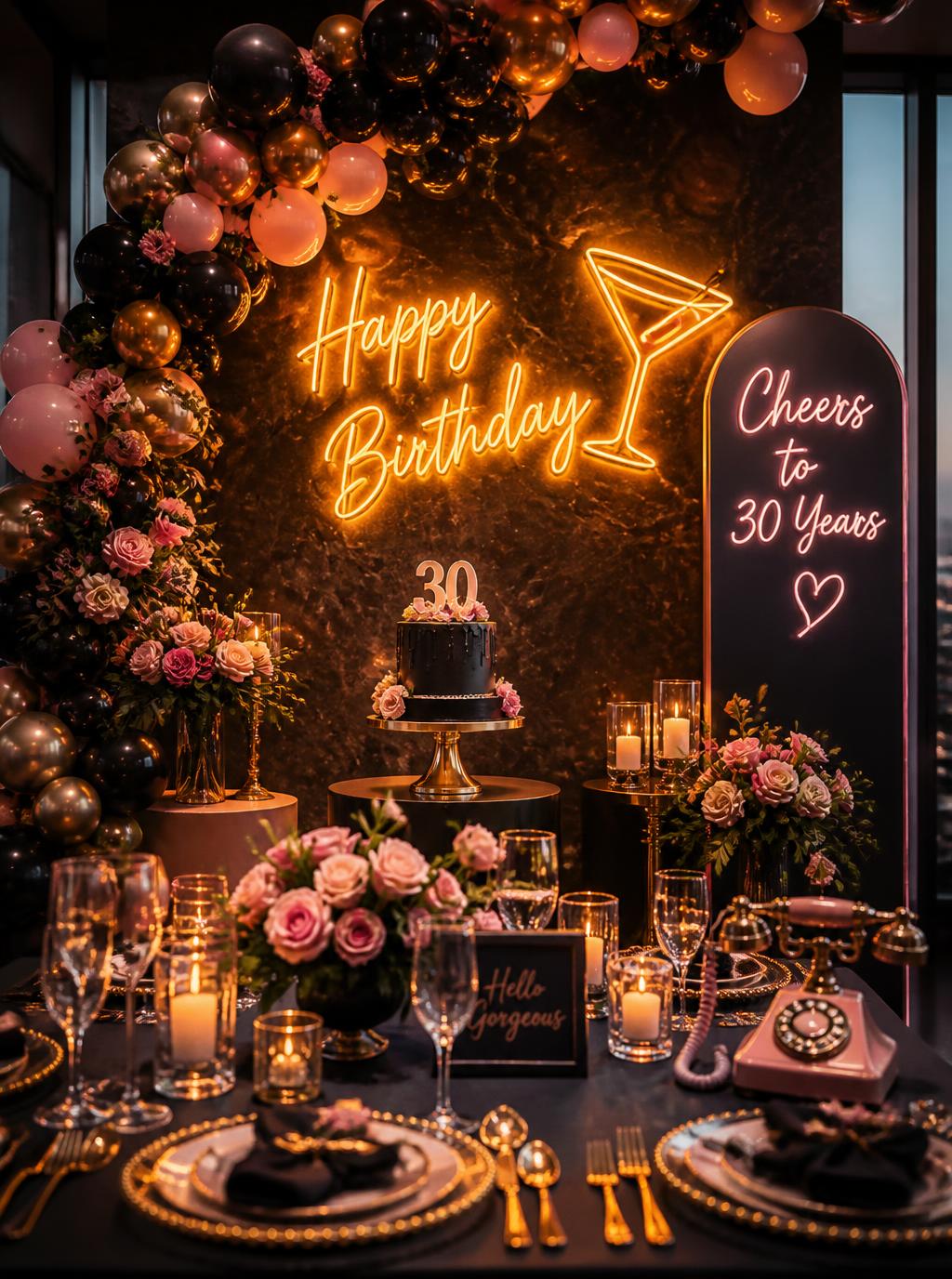 Gold & Charcoal Milestone Party